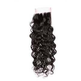 China Malaysian Water Wave Swiss Lace Closure Free Parting Natural Color No Shedding supplier