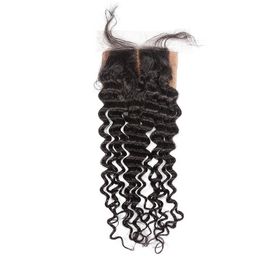 Free Parting Human Hair Silk Base Closure Kinky Curly Silk Base Freestyle Closure