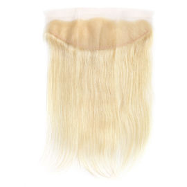 China Ear To Ear 13x4 Lace Closure Blonde Hair Straight Virgin Hair Natural Color supplier
