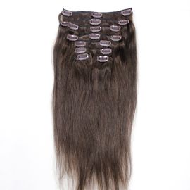 China Dark Brown Color #2 Brazilian Human Hair Clip In Hair Extensions Cuticle Aligned 8pcs 120 Gram supplier