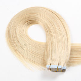 #60 Lightest Blonde Real Human Hair Tape In Extensions Straight Texture