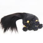 Black Color Keratin Nail U Tip Hair Extensions Double Drawn 18" To 24"