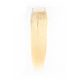 Real Brazilian Hair #613 Blonde Color Straight Swiss Lace Closure With Baby Hair supplier