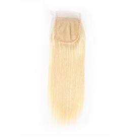 Real Brazilian Hair #613 Blonde Color Straight Swiss Lace Closure With Baby Hair supplier