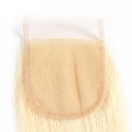 Real Brazilian Hair #613 Blonde Color Straight Swiss Lace Closure With Baby Hair supplier