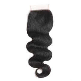 Brazilian Body Wave Swiss Lace Closure 8" to 20" Natural Black Color Virgin Hair Material supplier