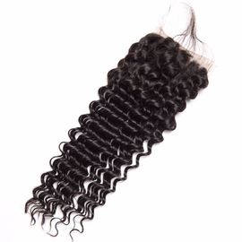 Brazilian Deep Wave Top Lace Closure Human Hair Full Lace Closure Light brown Swiss Lace supplier