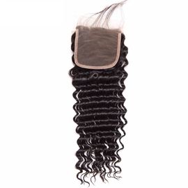 Brazilian Deep Wave Top Lace Closure Human Hair Full Lace Closure Light brown Swiss Lace supplier