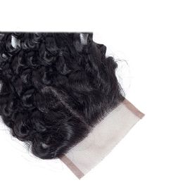 Peruvian Virgin Hair 4*4 Deep Wave Lace Closure Hand Tied 130% Density supplier