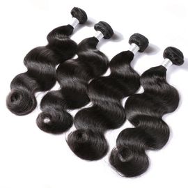 Natural Black Peruvian Human Hair  Body Wave 100% Original Virgin Hair  Wefts supplier