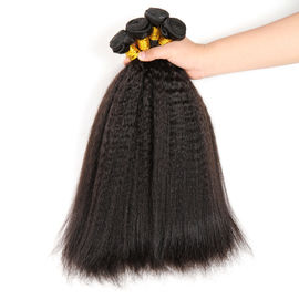 Afro Kinky Straight Malaysian Hair Extensions Bundles 8A Grade No Fiber No Synthetic supplier