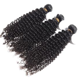 Kinky Curly Malaysian Hair Extensions Double Weft Natural Color supplier