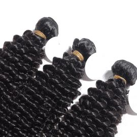 Kinky Curly Malaysian Hair Extensions Double Weft Natural Color supplier