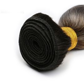 Virgin Indian Human Hair Bundles , Grey Ombre Hair Bundles Two Tone Full End supplier