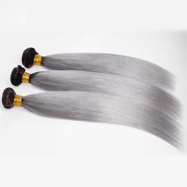 1B Straight Grey Ombre Human Hair Extensions Two Tone Indian Hair Bundles supplier