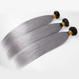 1B Straight Grey Ombre Human Hair Extensions Two Tone Indian Hair Bundles supplier