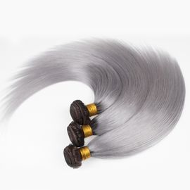 1B Straight Grey Ombre Human Hair Extensions Two Tone Indian Hair Bundles supplier