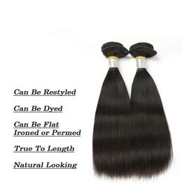 9A Unprocessed Indian Human Hair Bundles Straight 12''- 32'' , Natural 1b Black Color supplier