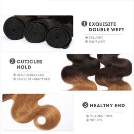 Brazilian 3 Tone Ombre Hair Extensions , Ombre Human Hair Bundles supplier