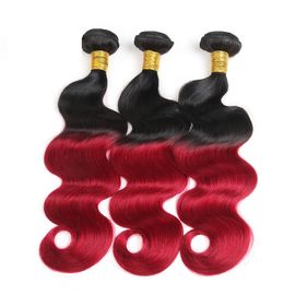 Colored Ombre Hair Weave Body Wave Malaysian Hair Bundles Thick Hair Ends supplier