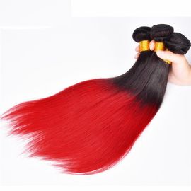 Silk Soft Ombre Brazilian Hair Weave , Real Human Ombre Remy Hair Bundles supplier