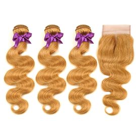 Unprocessed Virgin Hair Extension #27 Body Wave Hair 3 Bundles With Closure supplier