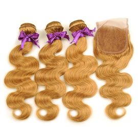 Unprocessed Virgin Hair Extension #27 Body Wave Hair 3 Bundles With Closure supplier