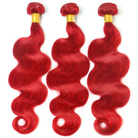 Red Color Body Wave Brazilian Hair Peruvian Virgin Human Hair 12" to 26" No Shedding supplier