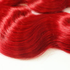 Red Color Body Wave Brazilian Hair Peruvian Virgin Human Hair 12" to 26" No Shedding supplier