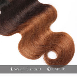 Three Tone Virgin 4x4 Hair Closure , Hand Tied 4x4 Free Part Closure supplier