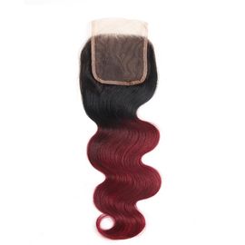 Brazilian 4x4 Lace Closure 1b 99j Burgundy Body Wave Closure Ombre Color supplier