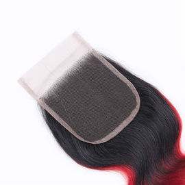 1b Red Body Wave 100% 4x4 Lace Closure Real Human Virgin Hair 18 Inch supplier