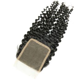 Swiss Curly 4x4 Human Hair Lace Closure No Tangling  , High Density supplier