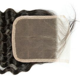 Swiss Curly 4x4 Human Hair Lace Closure No Tangling  , High Density supplier