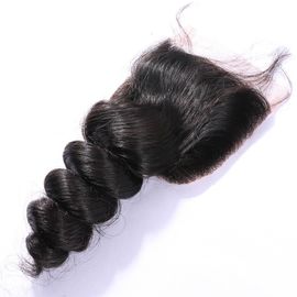 Full Hair Density 4x4 Lace Closure Swiss Lace Free Part Natural Color supplier