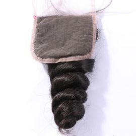 Full Hair Density 4x4 Lace Closure Swiss Lace Free Part Natural Color supplier