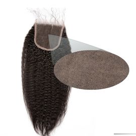 Black 4 X4 Kinky Straight Closure , Free Part Lace Closure No Tangling supplier