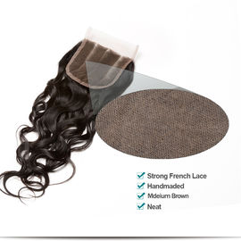 4&quot;X4&quot; Virgin Brazilian Remy Hair Human Hair Lace Closure Natural Wave 8A Grade supplier