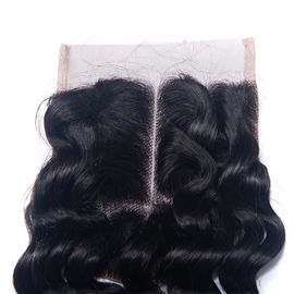 Indian Curly Brown 4x4 Lace Closure Grade 8A Virgin Human Hair Materials supplier