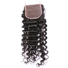 Raw Human Indian Hair Deep Wave Closure Full Density For Top Head supplier