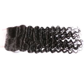 Raw Human Indian Hair Deep Wave Closure Full Density For Top Head supplier