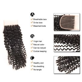 Indian Kinky Curly Closure Made In China Top Closure Full Hand Tied Curly Closure supplier