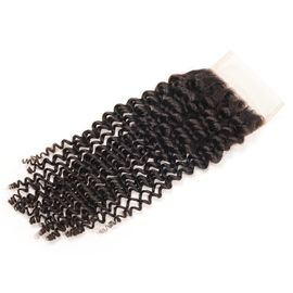 Indian Kinky Curly Closure Made In China Top Closure Full Hand Tied Curly Closure supplier