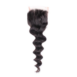 4x4 Lace Closure Indian Loose Wave Closure With Front Baby Hair 10" to 22" supplier