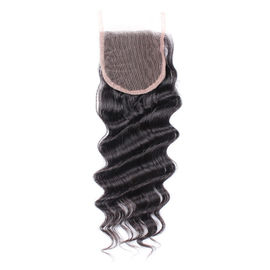 4x4 Lace Closure Indian Loose Wave Closure With Front Baby Hair 10" to 22" supplier