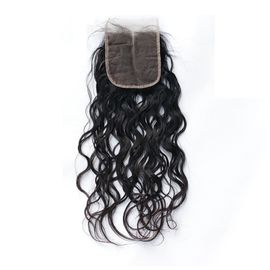 No Shedding Indian Human Hair 4 by 4 Lace Closure Natural Wave Whole Hand Tied supplier