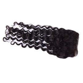 Top Grade Human Hair Extension Lace Closure 4x4 Any Parting Indian Water Wave Closure supplier