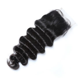 Malaysian Hair 100% Virgin Deep Wave Closure 4x4 Lace Closure No Shedding No Tangle supplier