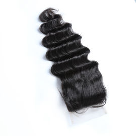 Malaysian Hair 100% Virgin Deep Wave Closure 4x4 Lace Closure No Shedding No Tangle supplier