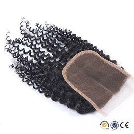 4x4 Size Swiss Lace Malaysian Kinky Curly Closure One Donor Virgin Curly Hair supplier